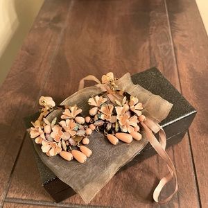 JCREW -Colorful floral hoop earrings. Beautiful festive hoops.  EUC